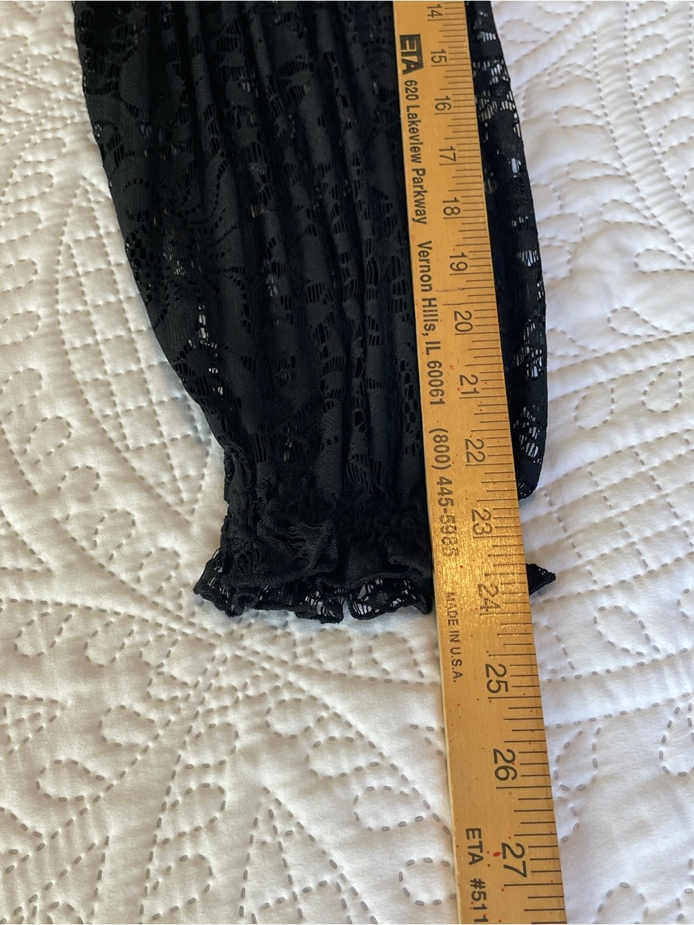 Catherine’s Black Lace Overlay Tunic with Red Underlayer - Picture 10 of 16